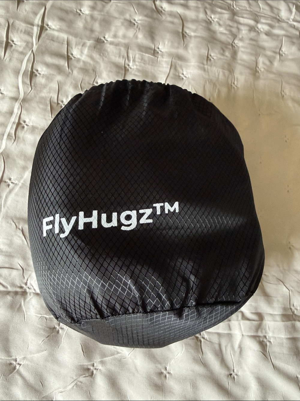 Black Travel Neck Pillow with Compact Carry Pouch